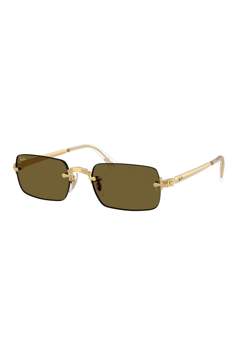 54mm Polarized Rectangular Sunglasses, Alternate, color, ARISTA / DARK BROWN