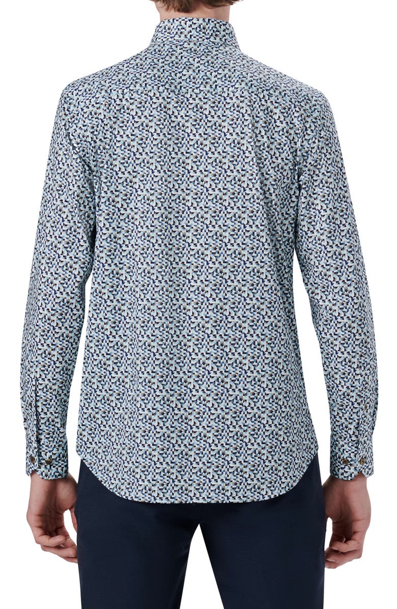 Bugatchi OoohCotton<sup>®</sup> Geometric Print Button-Up Shirt, Alternate, color, 