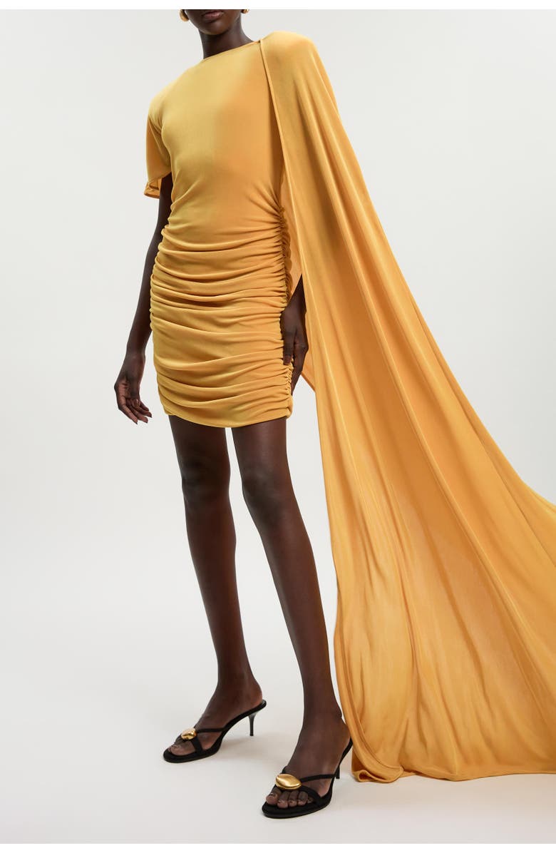 Karen Millen Premium Detail Mini Dress, Alternate, color, Ochre