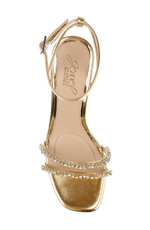 Jewel Badgley Mischka Nella Ankle Strap Sandal In Gold Metallic