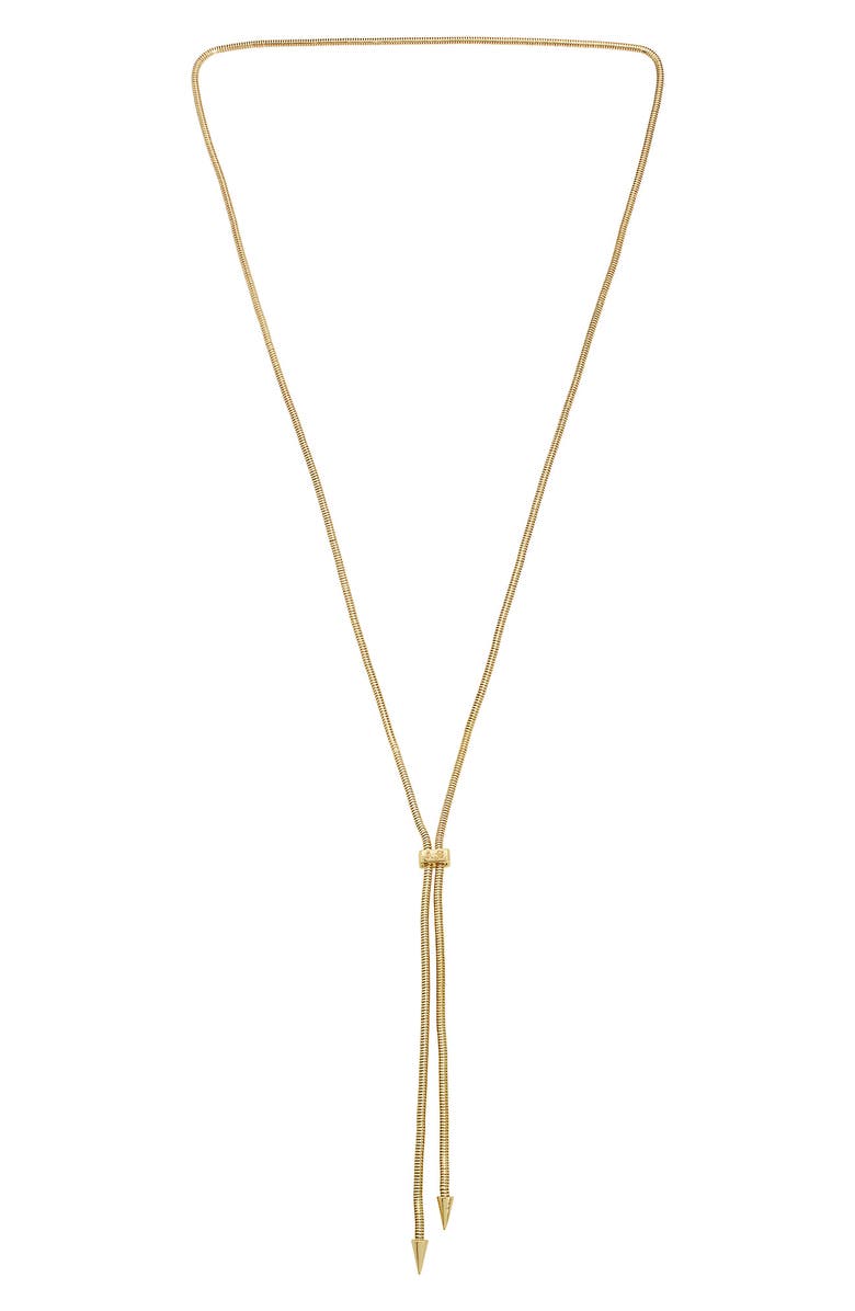 AllSaints Snake Chain Lariat Necklace, Alternate, color, 