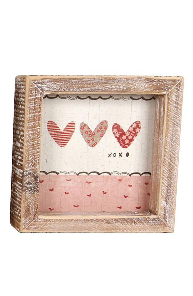 Transpac Wood MDF Paper Framed Block Set of 4 Freestanding Signs for Home Decor and Office Display, Alternate, color, Multicolored