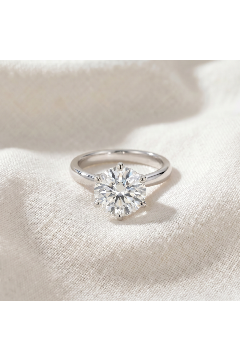 VS 2 1/2CT Lab Grown Diamond 6-Prong Solitaire Engagement Ring 14k Gold, Alternate, color, 14k White Gold
