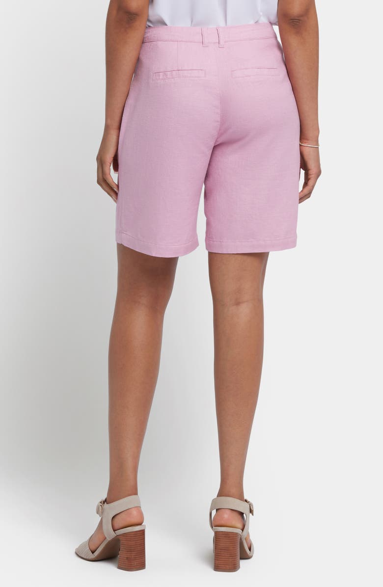 NYDJ Relaxed Pleated Linen Blend Shorts, Alternate, color, Pink Nectar