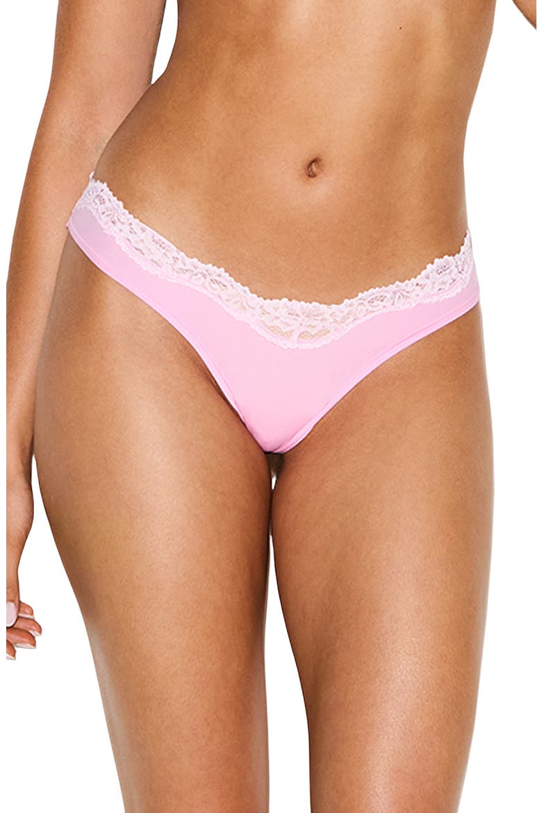 Fits Everybody Lace Dipped Thong, Main, color, BUBBLEGUM