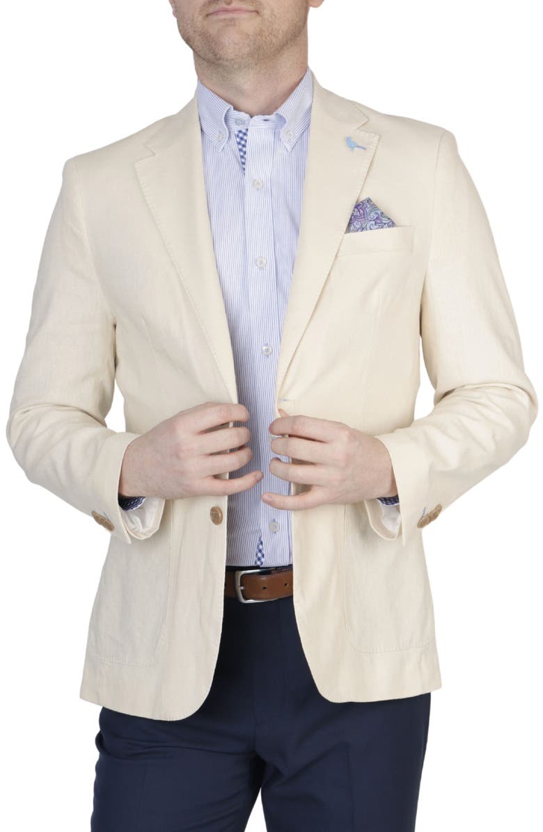 TailorByrd Solid Notch Lapel Linen Blend Sport Coat, Alternate, color, 