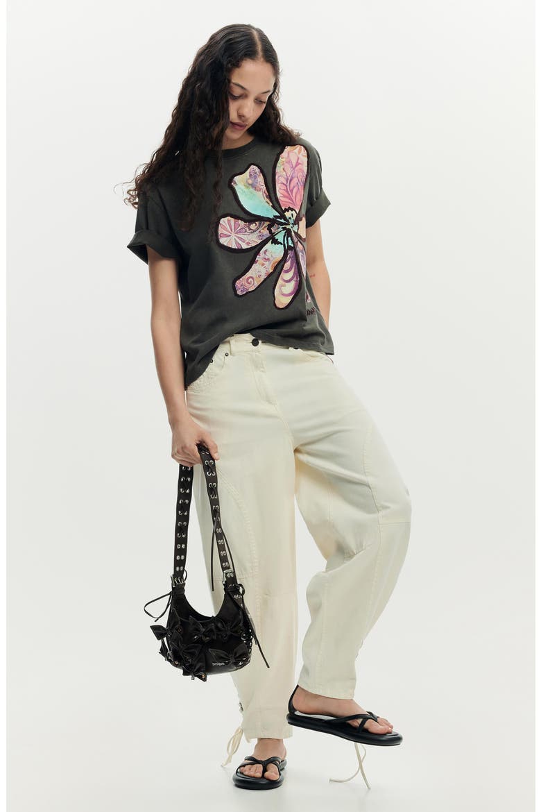 Floral Cotton Graphic T-Shirt, Alternate, color, DARK GREY