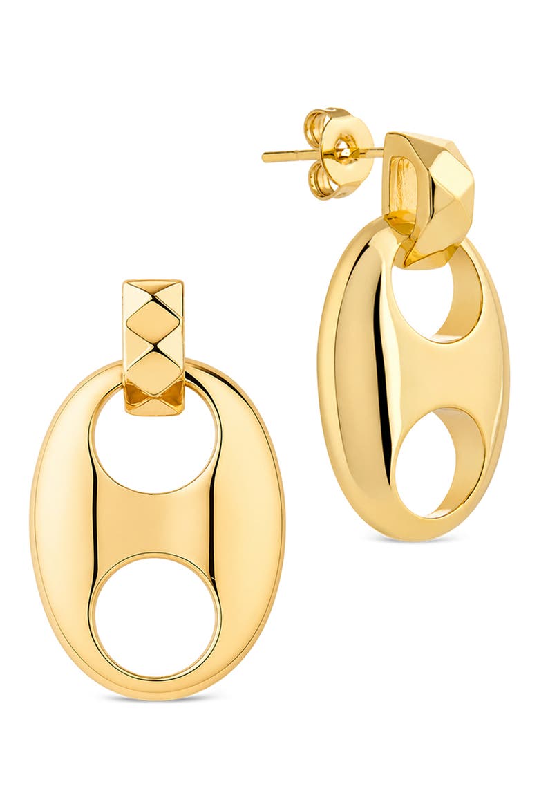 Modern Disc Drop Earrings, Main, color, GOLD