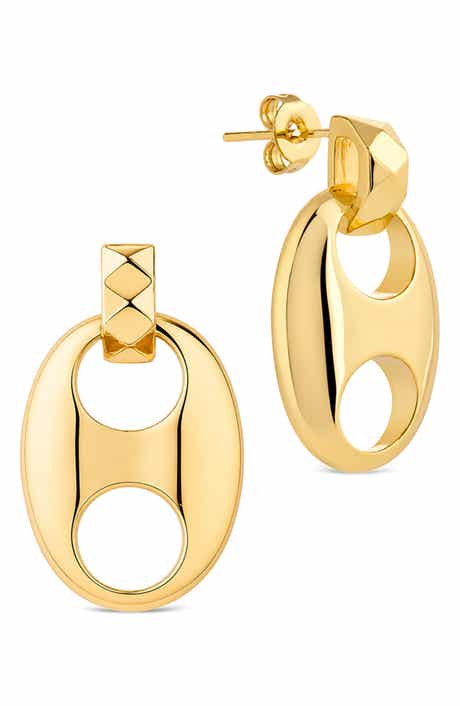 Modern Disc Drop Earrings