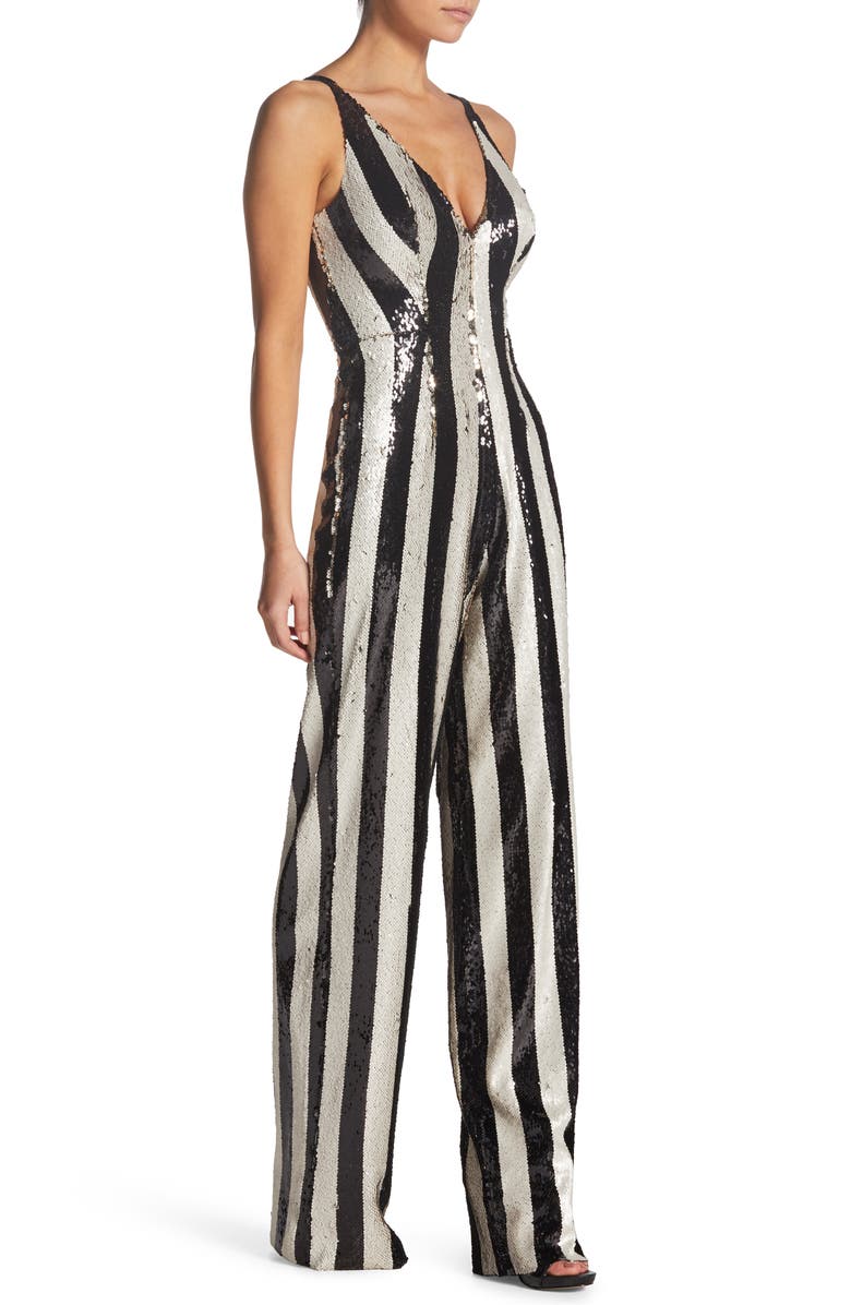 Dress the Population Bobbie Sequin Jumpsuit, Alternate, color,