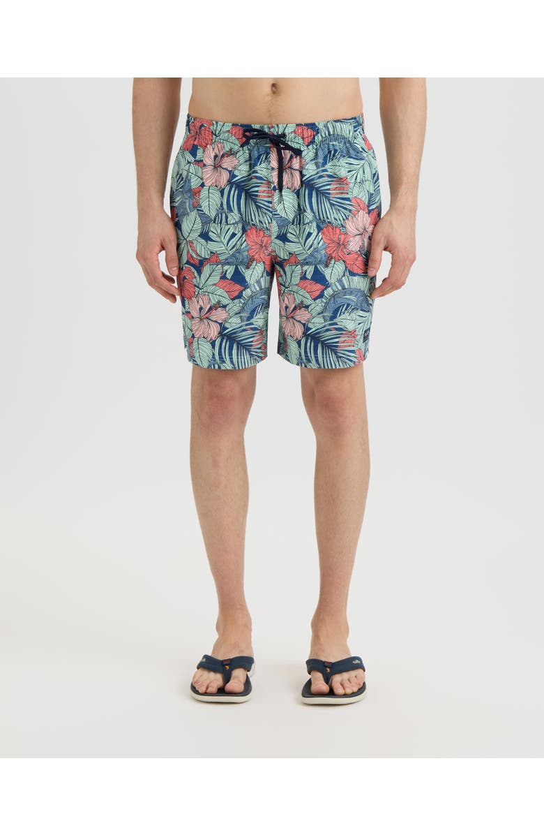 Salt Life Sailfish Blossom Printed Volley Boardshorts, Main, color, Midnight
