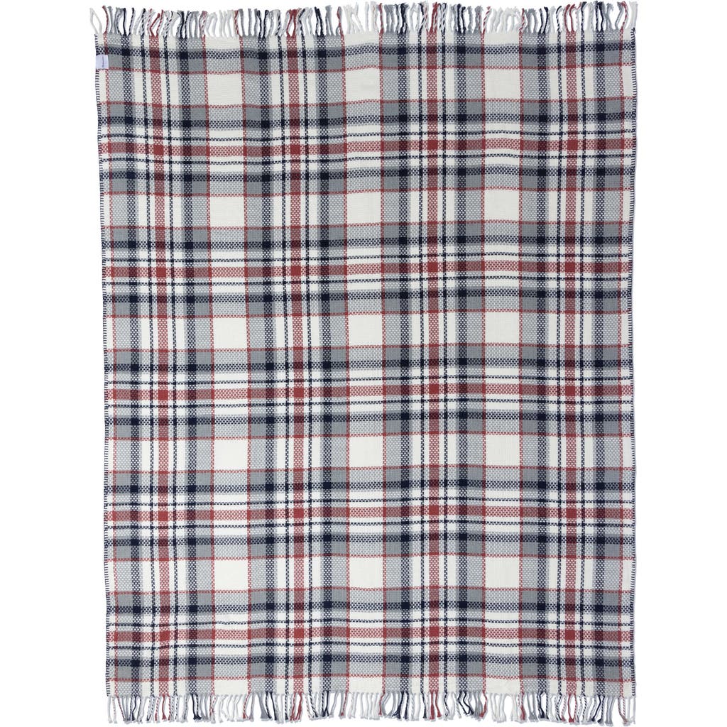 Infusezen Plaid Lightweight Turkish Throw Blanket In White