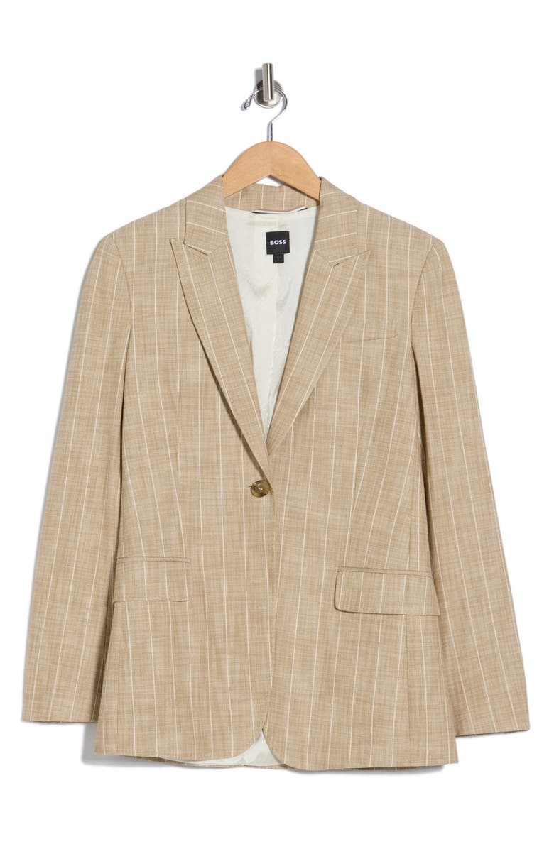 BOSS Single Button Blazer, Main, color, Beige