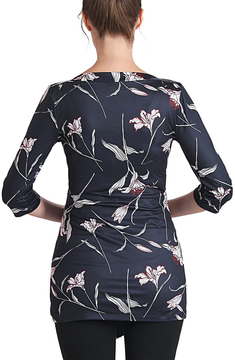 Kimi & Kai Aaira Boat Neck Maternity Top, Alternate, color, Navy