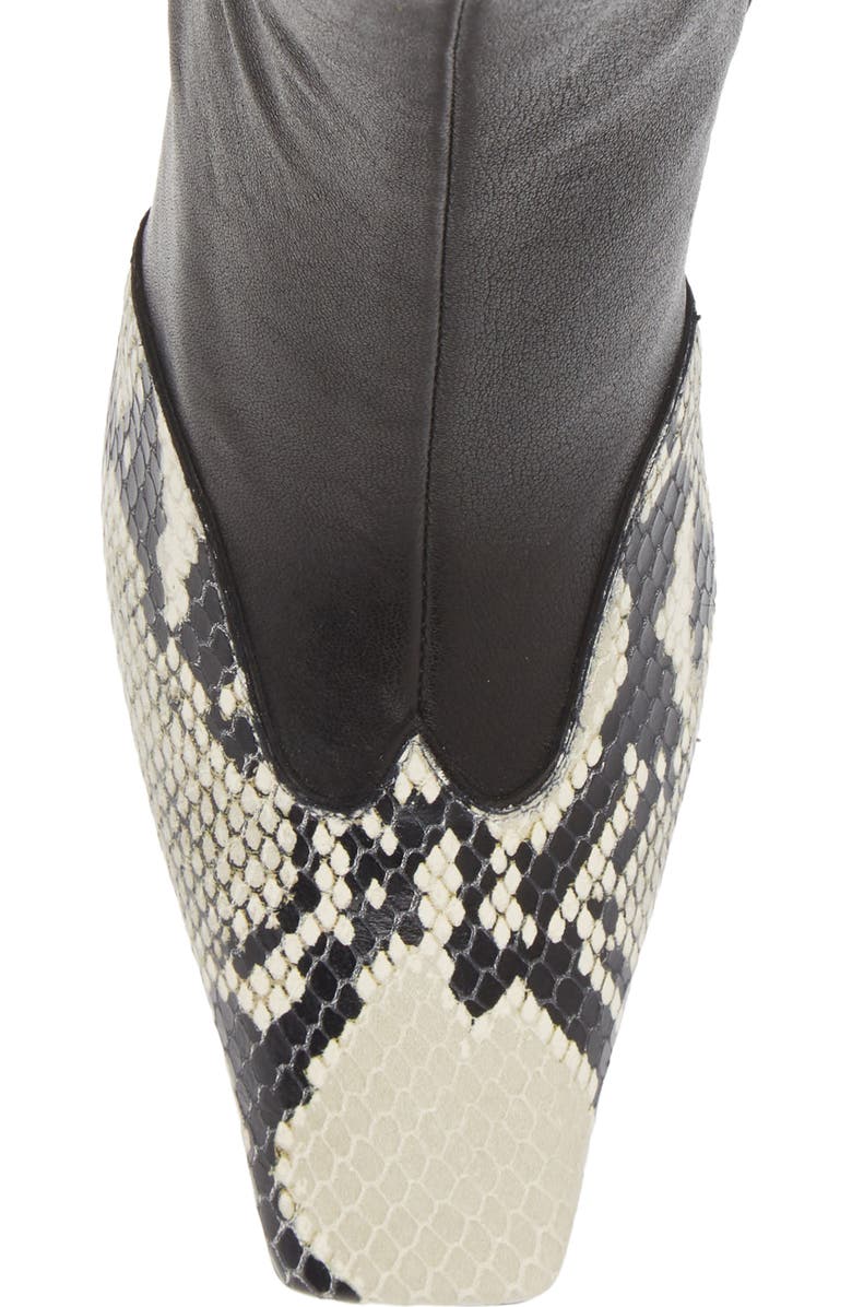 Khaite Dallas Square Toe Sock Bootie, Alternate, color,