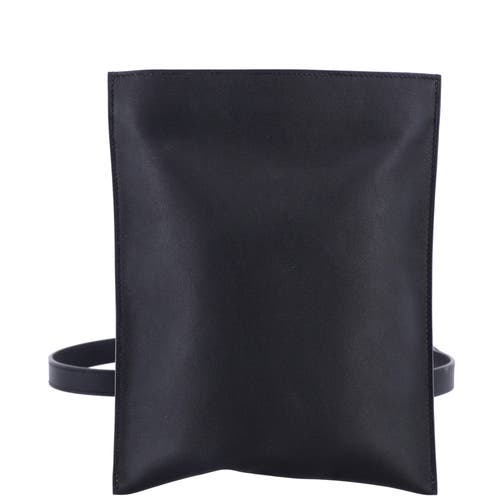 Pre-owned Hermes Hermes Pochenplus Sling Wallet Leather In Black