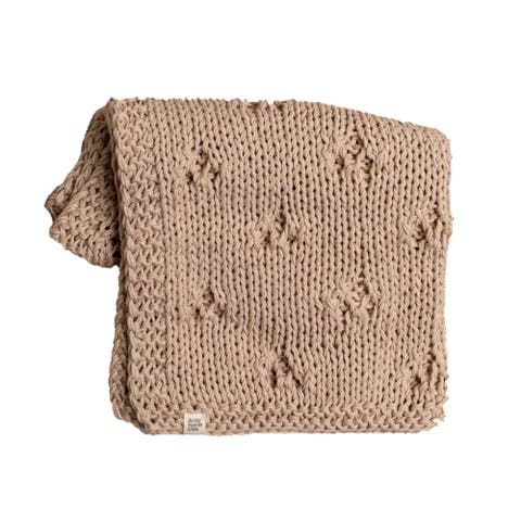 Baby Blanket Hand-Knitted Pointelle
