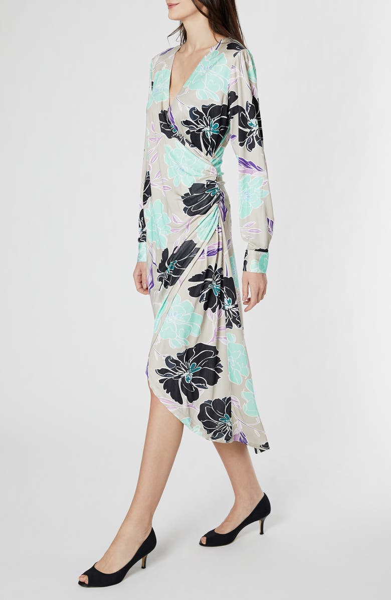 Emilia George Selina Long Sleeve Maternity/Nursing Dress, Alternate, color, Grey Bloom Print
