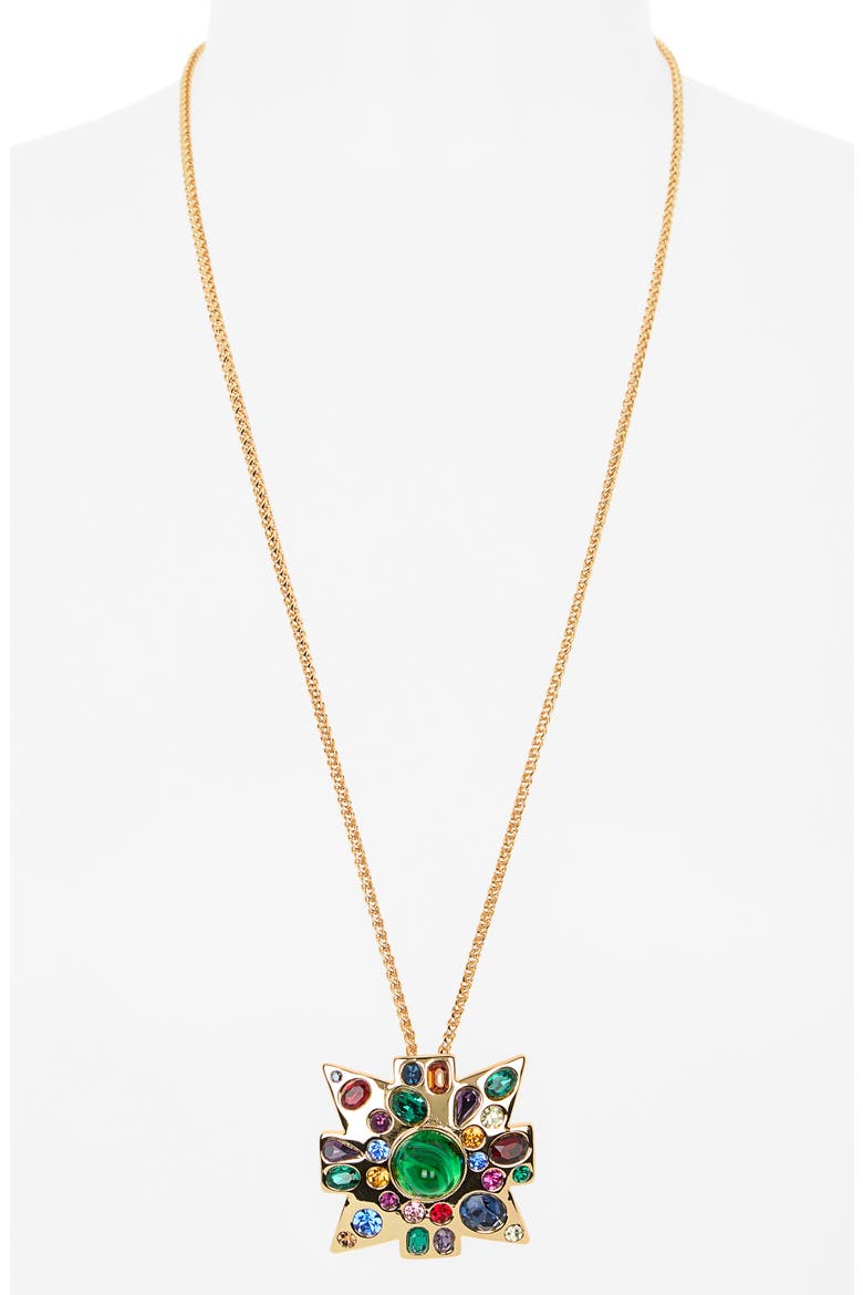 Multi Stone Pendant Necklace, Alternate, color, GOLD