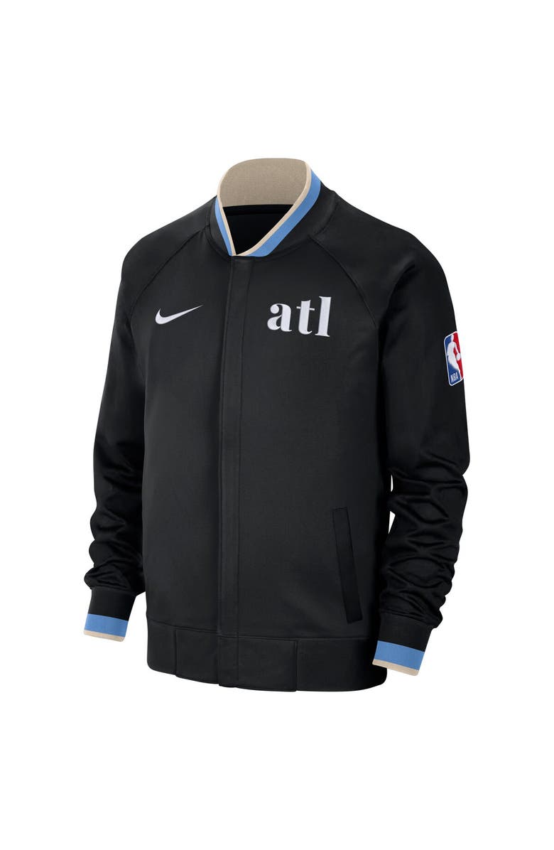 Nike Men's Nike Black Atlanta Hawks 2023/24 City Edition Authentic Showtime Performance Raglan Full-Zip Jacket, Alternate, color, 