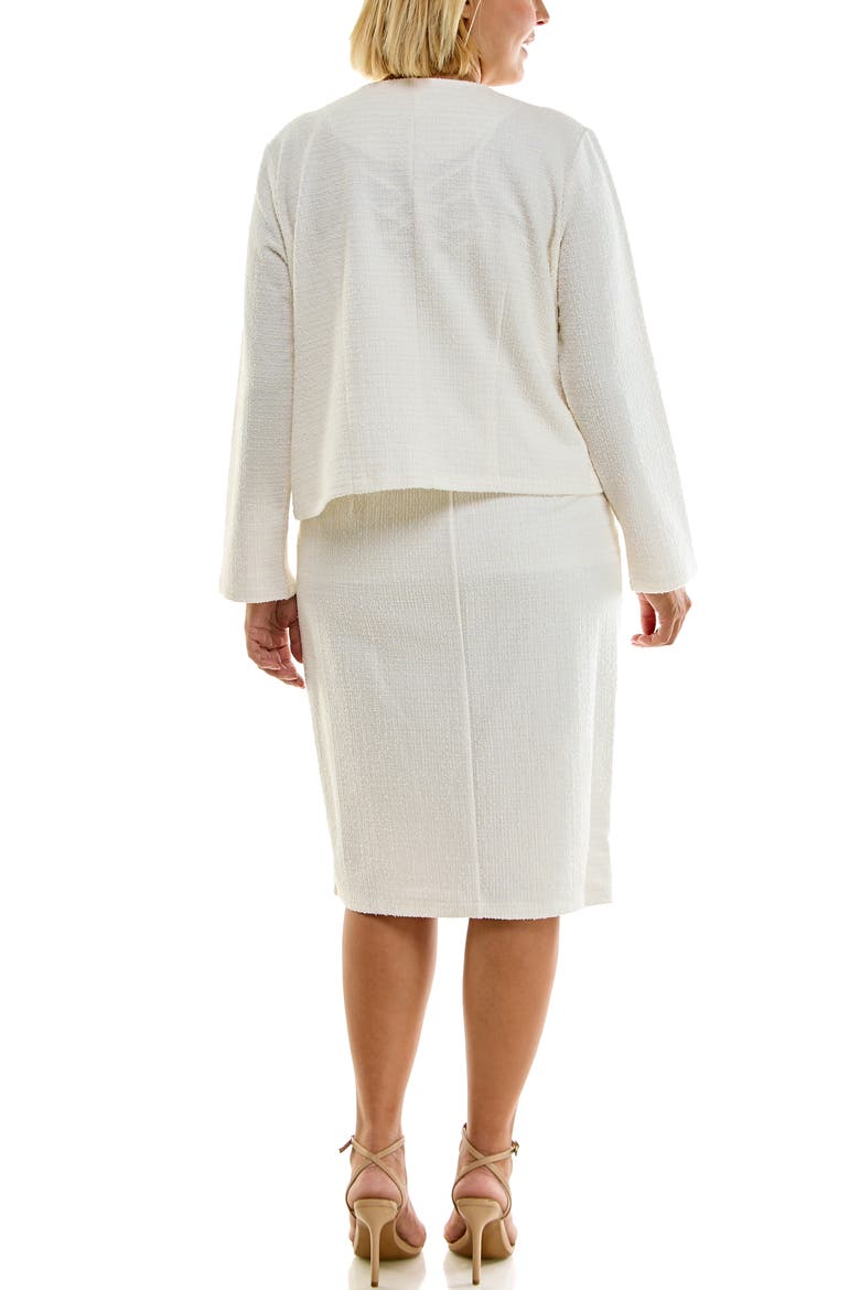 Knit Jacket & Midi Skirt 2-Piece Set, Alternate, color, WHITE