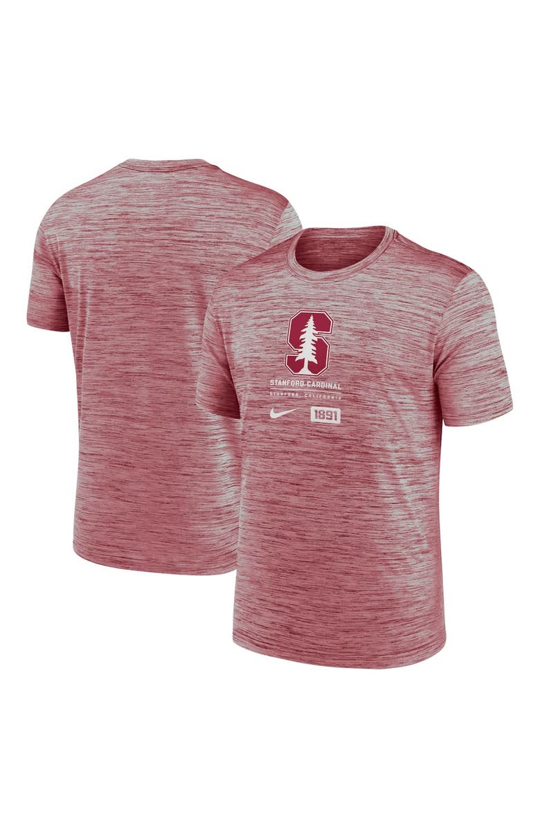 Nike Men's Nike Cardinal Stanford Cardinal Campus Center Block Velocity Performance T-Shirt, Alternate, color, Cardinal