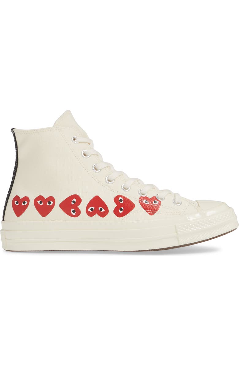 Comme des Garçons PLAY x Converse Chuck Taylor<sup>®</sup> High Top Sneaker, Alternate, color,