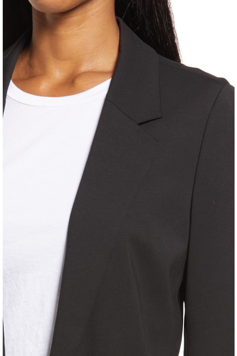 Aleida Open Front Jersey Blazer, Alternate, color, BLACK