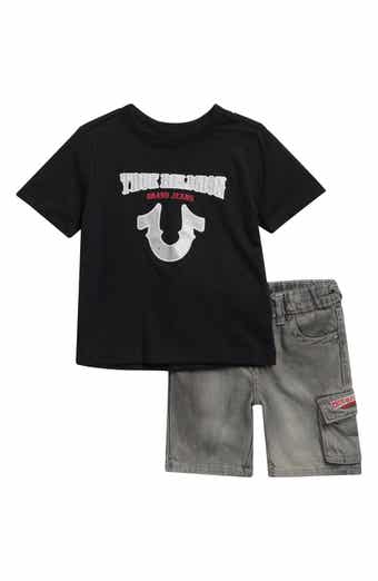 True Religion Knit Graphic T-Shirt & Denim Cargo Shorts Set