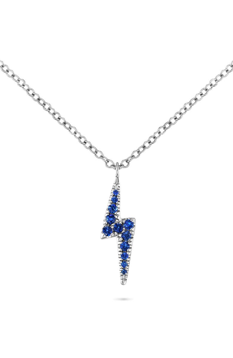MARIA TASH Diamond & Sapphire Lightning Pendant Necklace, Main, color, White Gold