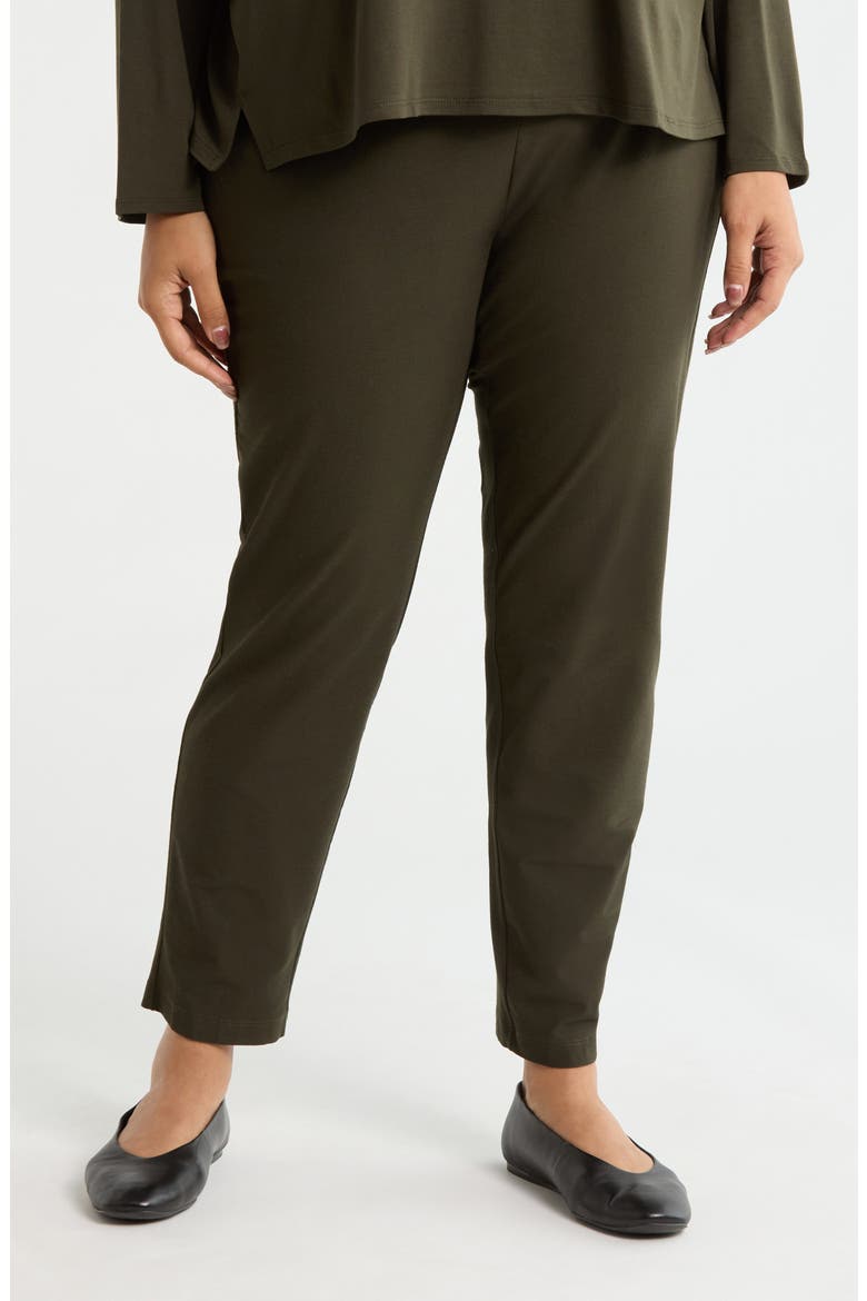 Slim Knit Ankle Pants, Main, color, WOODLAND