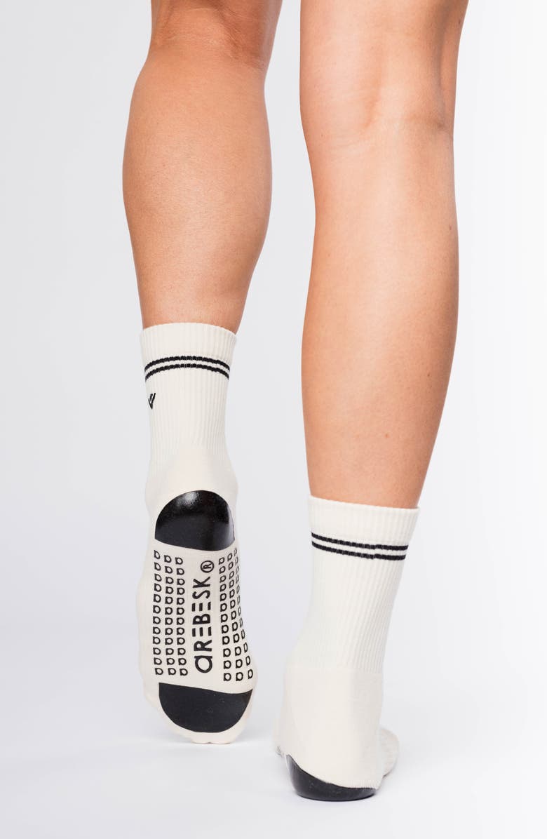 Arebesk Classic Assorted 2-Pack Grip Crew Socks, Alternate, color, Black- Butter