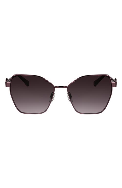 Longchamp 58mm Gradient Square Sunglasses In Burgundy