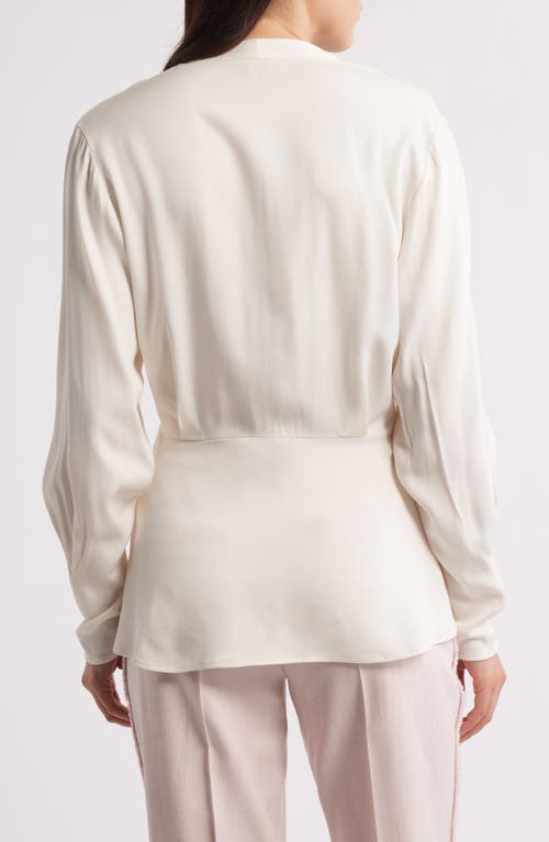 Hugo Boss Boss Bimkai Front Wrap Top In Soft Cream