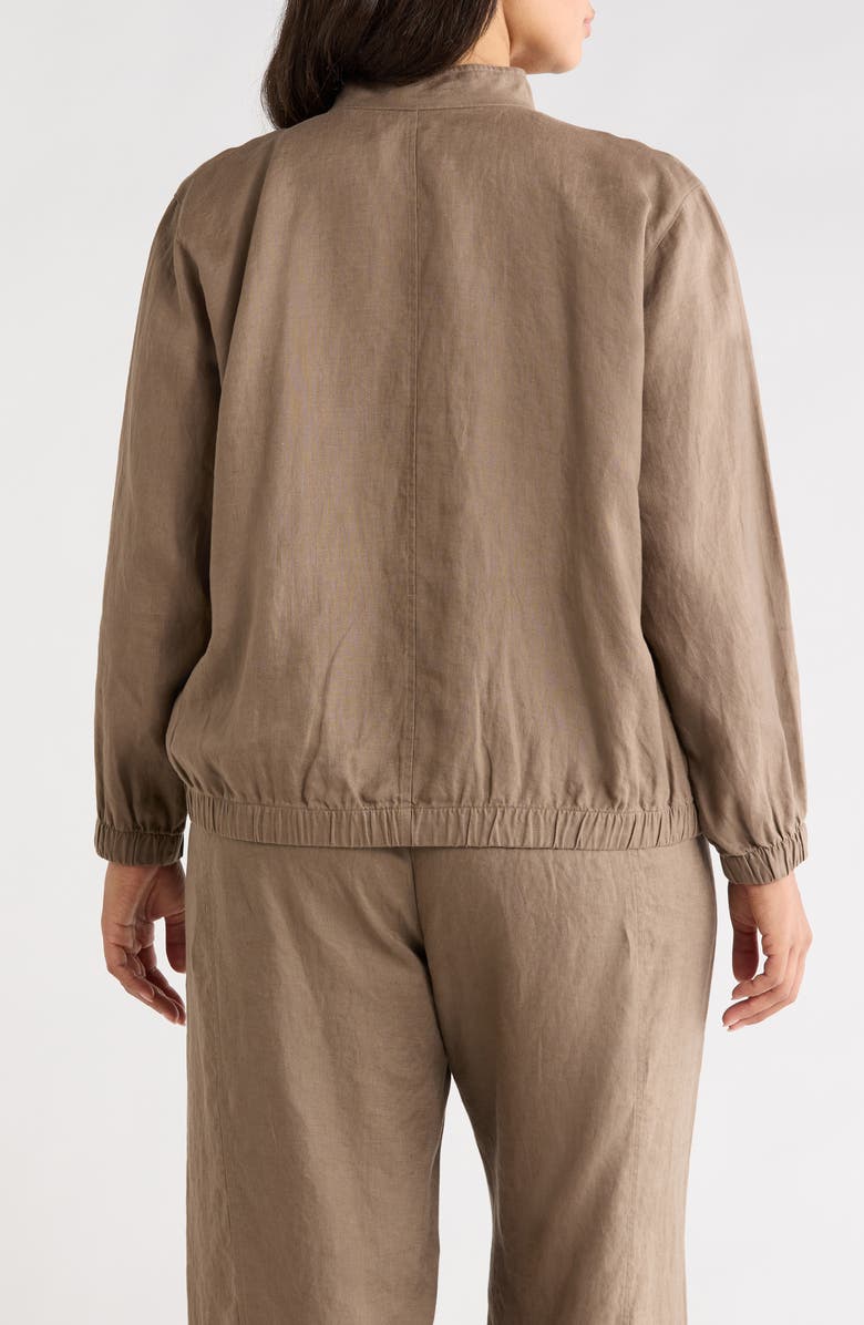 Eileen Fisher Stand Collar Linen Jacket, Alternate, color, Walnut