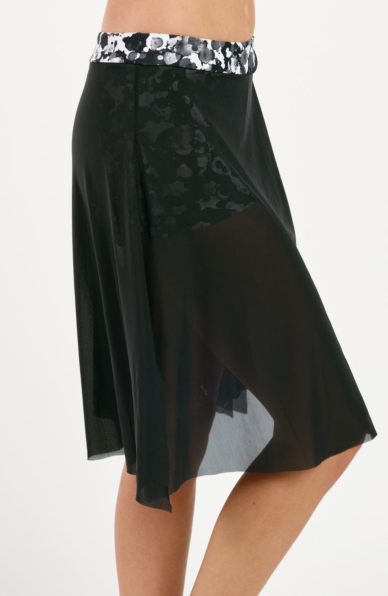 Calypsa 3in1 Swim Skirt With Attached Shorts, Alternate, color, Black/Rocky Road