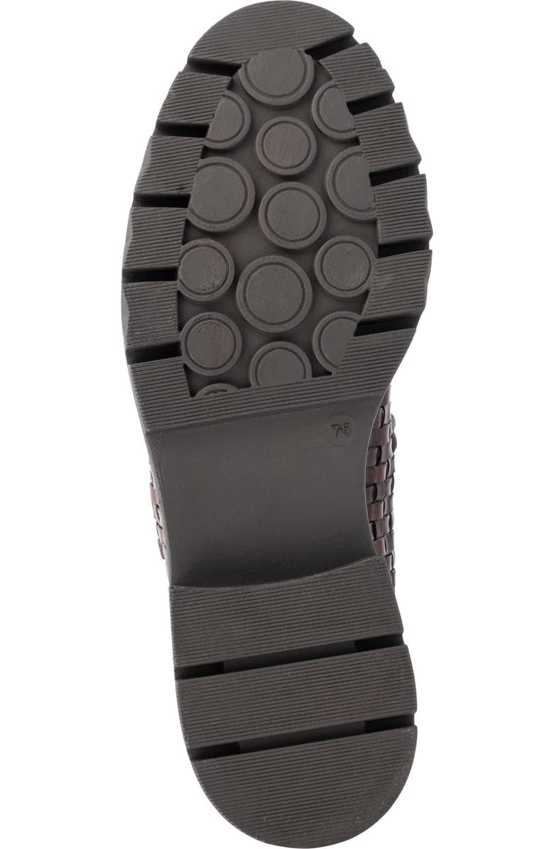 VINTAGE FOUNDRY Clotilde Woven Leather Moc Toe Derby Loafer, Alternate, color, Brown