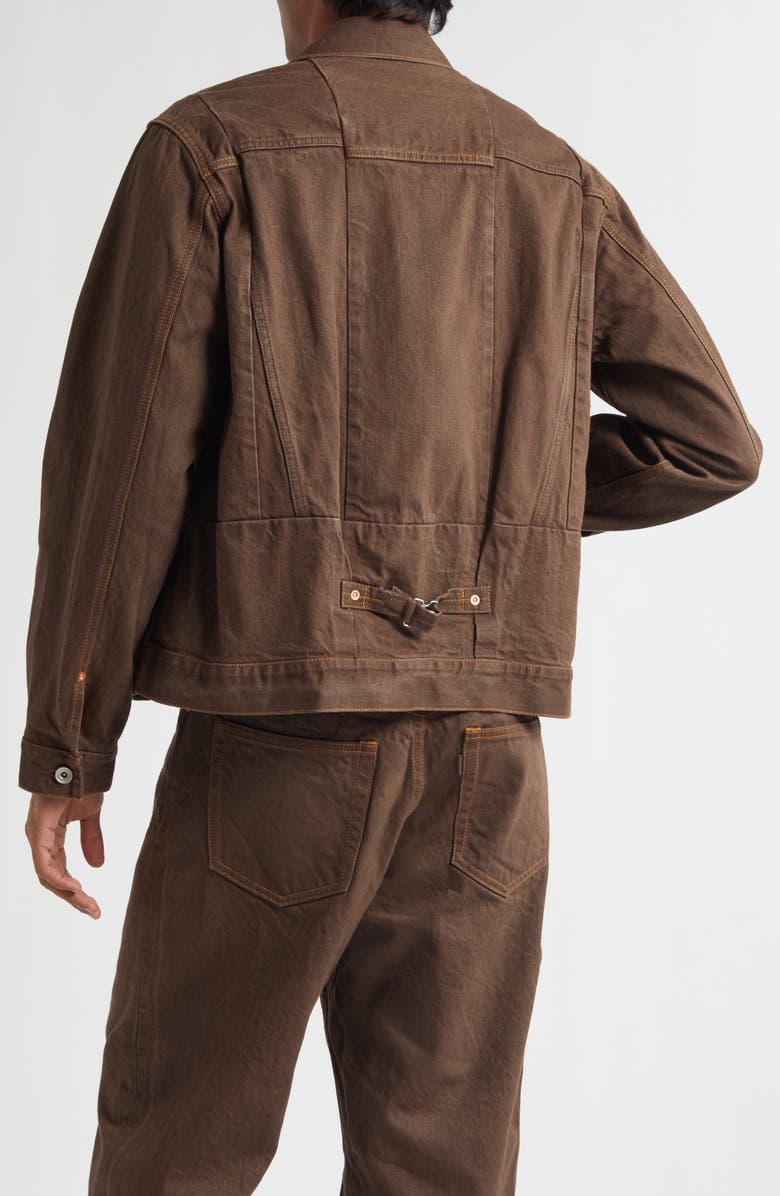Sacai Denim Trucker Jacket, Alternate, color, Brown