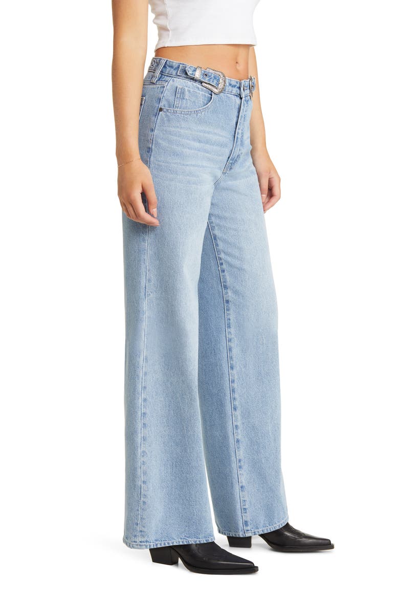 Western Buckle Wide Leg Jeans, Alternate, color, INDIGO