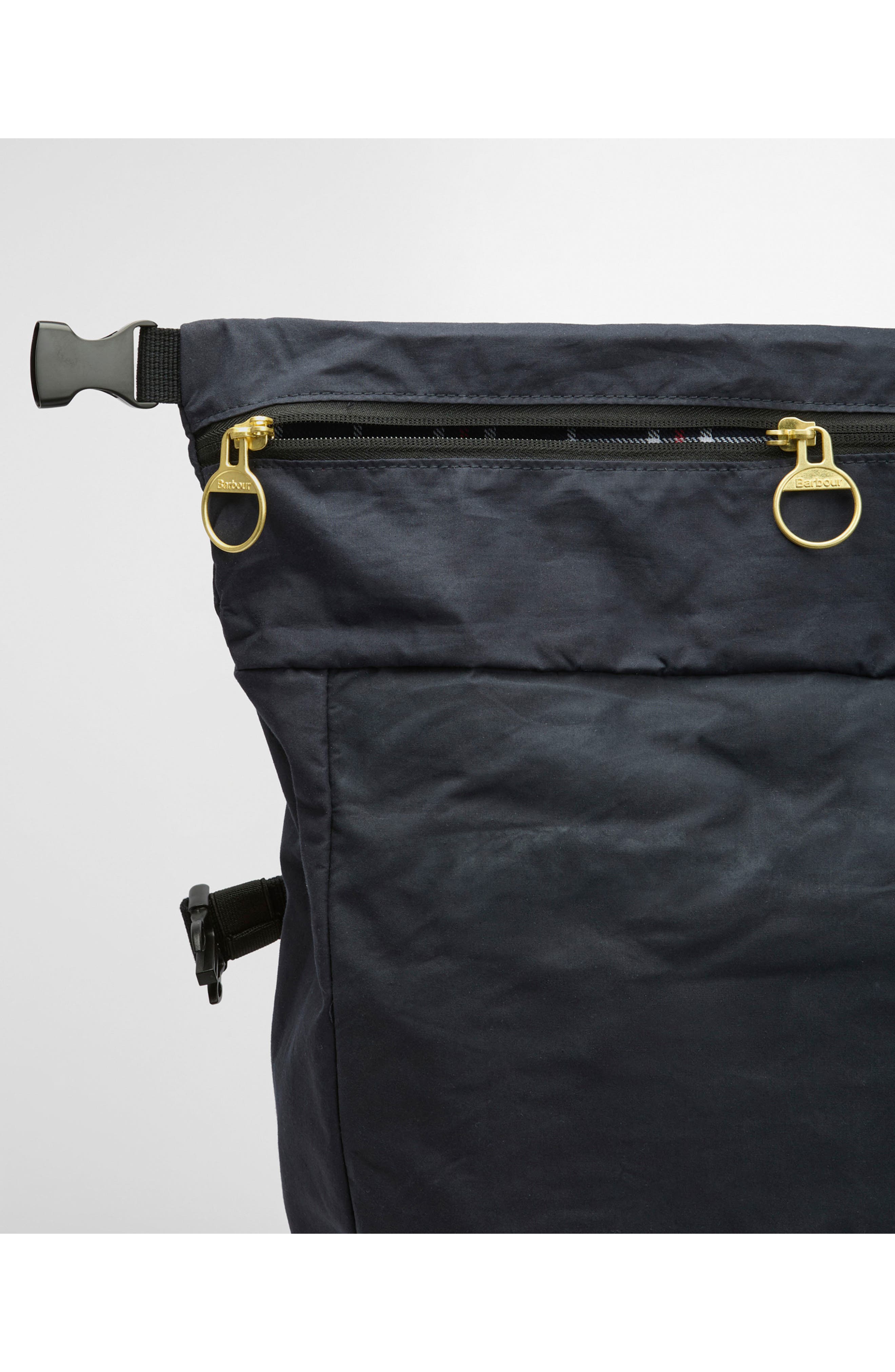 Barbour Transport Foldover Top Cotton Backpack, Alternate, color, Navy