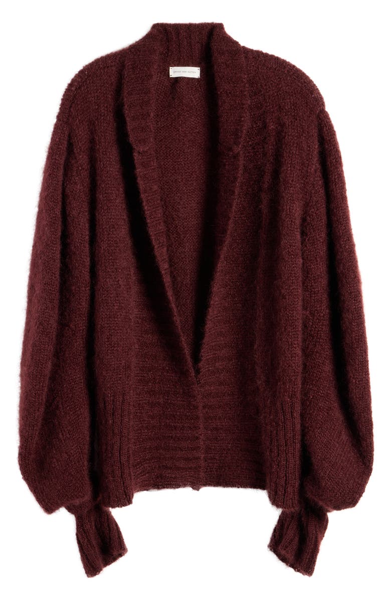 Dries Van Noten Temperance Oversize Cardigan, Alternate, color, Bordeaux