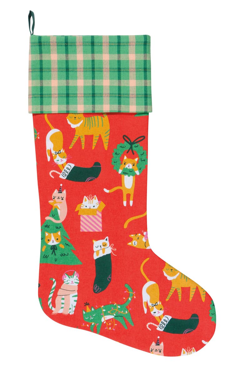 Let It Meow Christmas Stocking, Main, color, LET IT MEOW