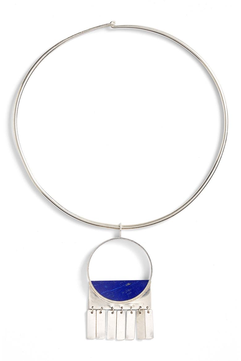 Together We Stand Collar Necklace, Main, color, SILVER LAPIS