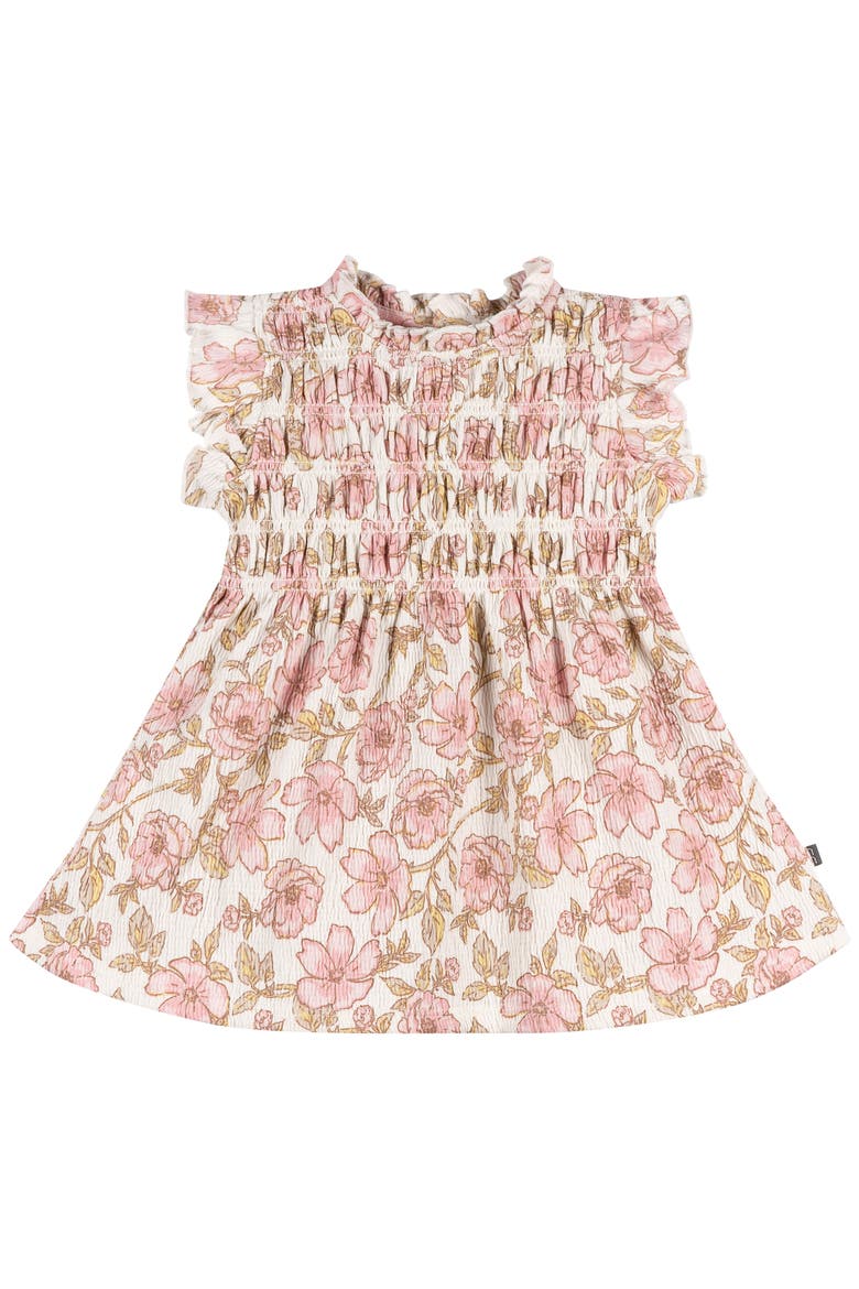 Smocked Dress and Diaper Cover Set, Alternate, color, Multi Flower