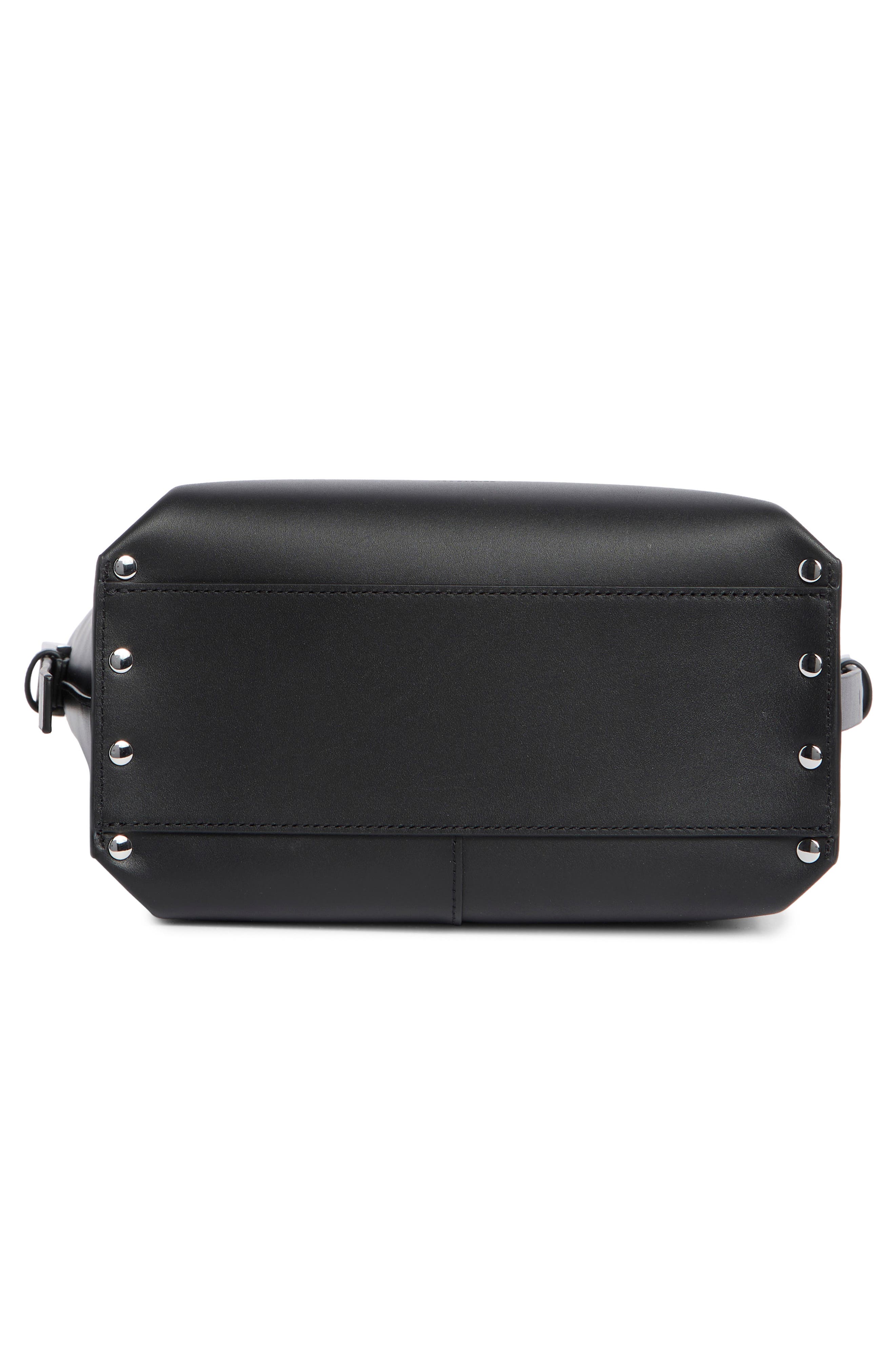 AllSaints Miro Leather Shoulder Bag, Alternate, color, Black