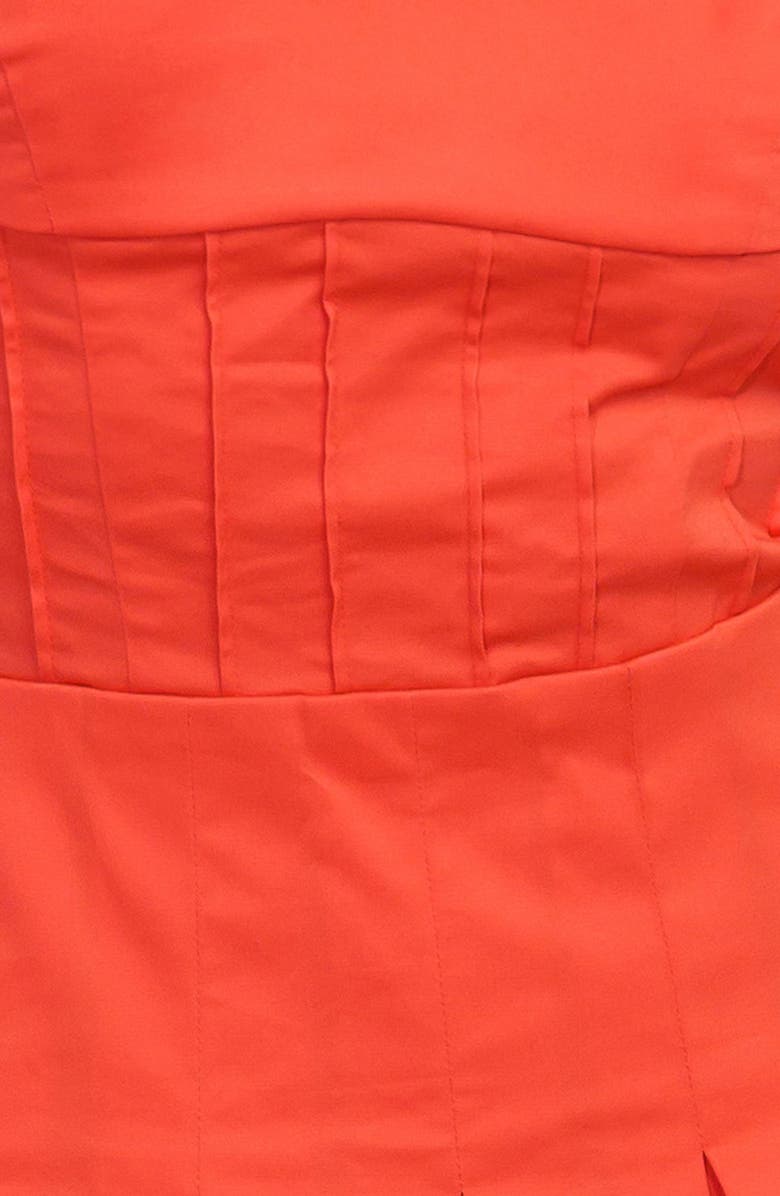 FREEMARKET Tie Strap Stretch Cotton Midi Dress, Alternate, color, Coral Red