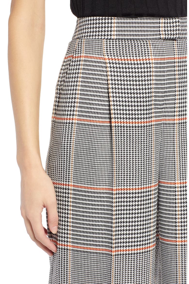 x Atlantic-Pacific Plaid Wide Leg Crop Pants, Alternate, color, BLACK PLAID