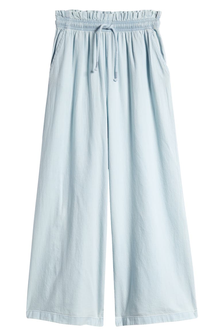 Kids' Wide Leg Paperbag Waist Pants, Main, color, LIGHT WASH