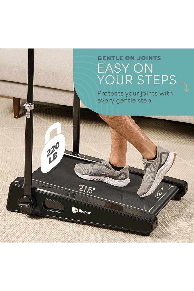 Mini Walking Pad Treadmill with Incline  Compact Under Desk Treadmill for Home & Office, Alternate, color, Black with Handle