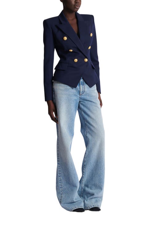 Fitted Wool 6-Button Jacket